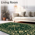Ornate Floral Scroll Patterned Rug
