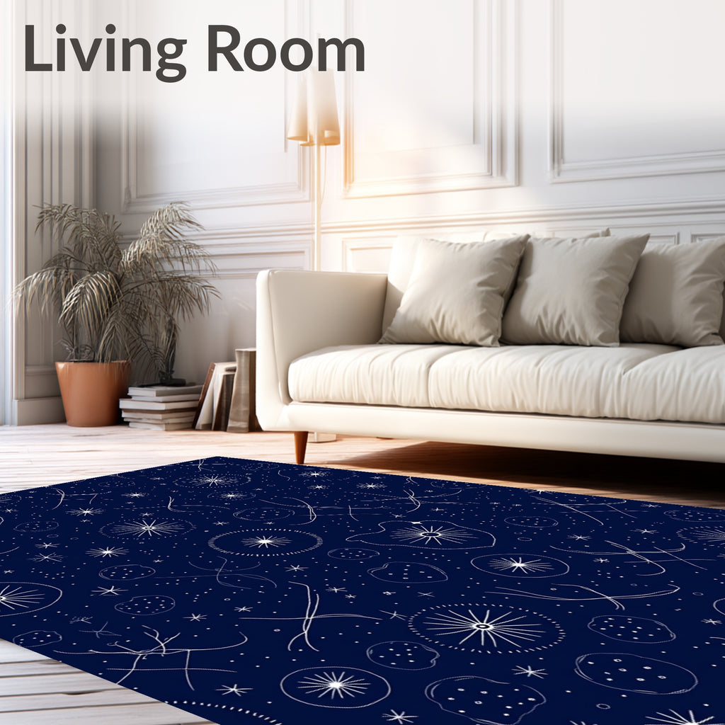 Celestial Starburst Dot Pattern Rug