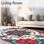 Bold Floral Mandala With Stars Rug