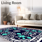 Aqua Medallion Symmetry Design Rug