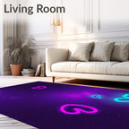 Neon Heart Patterned Deep Purple Rug