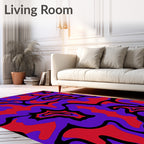 Vibrant Abstract Wavy Pattern Rug