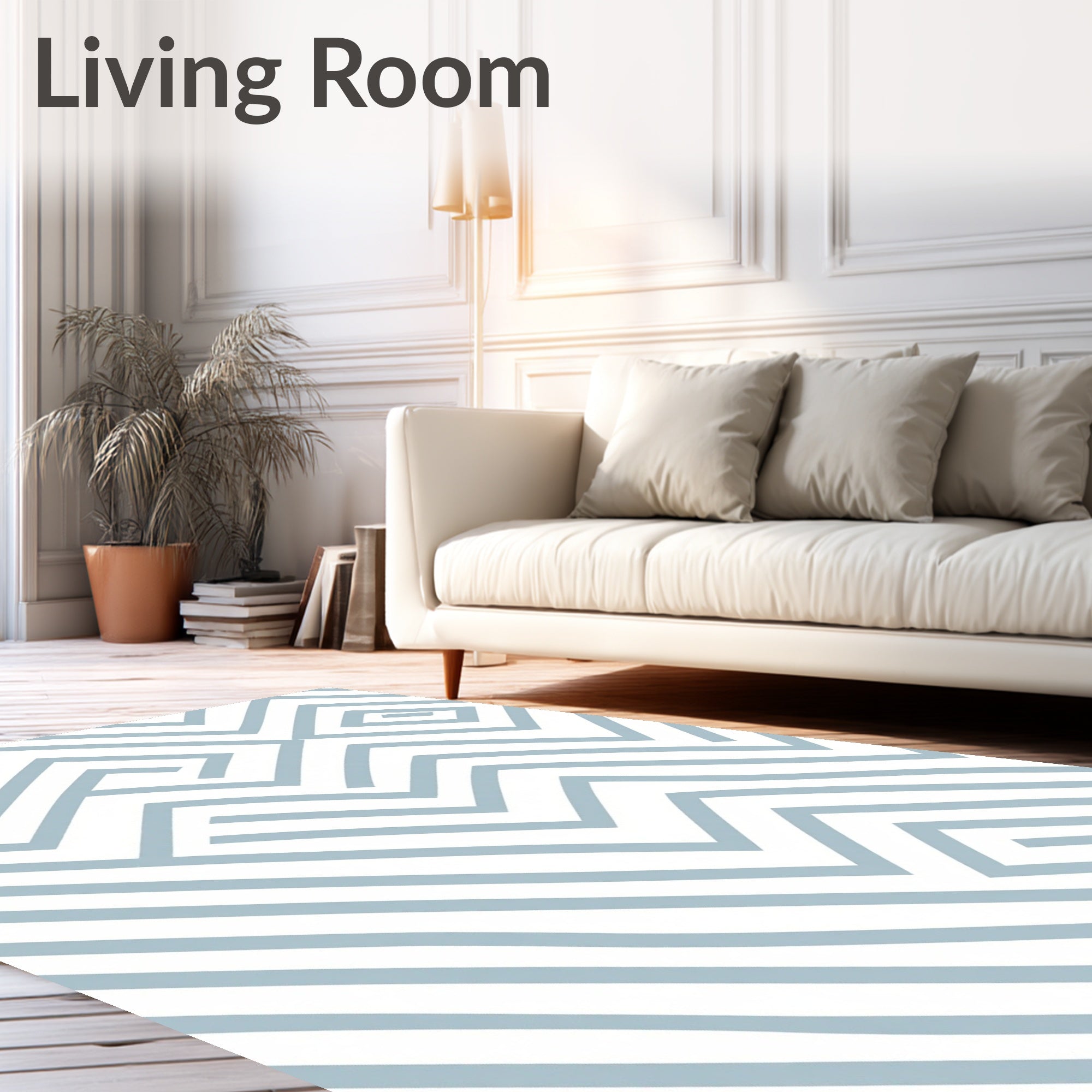 Abstract Geometric Labyrinth Pattern Rug