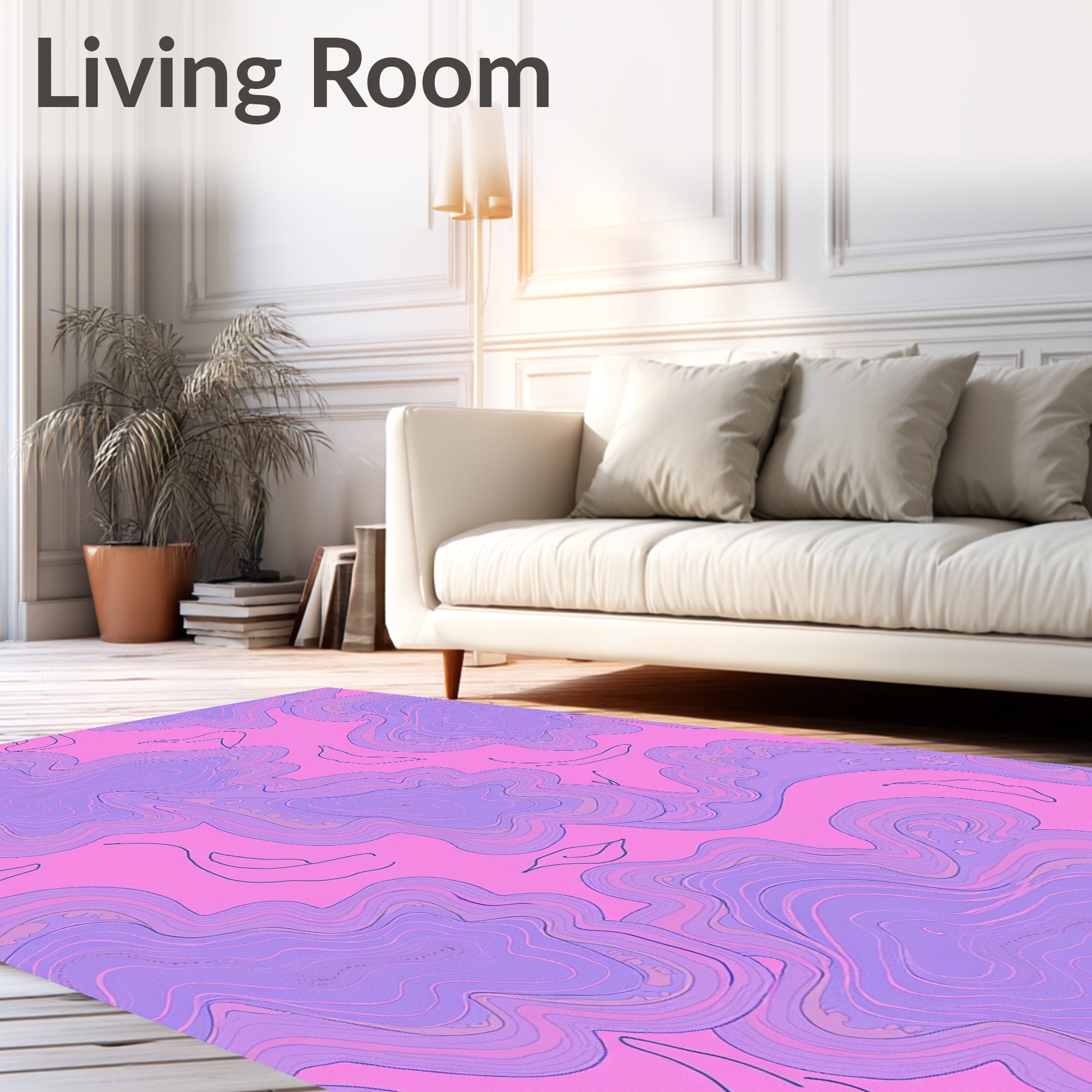 Pink and Purple Swirl Pattern Rug