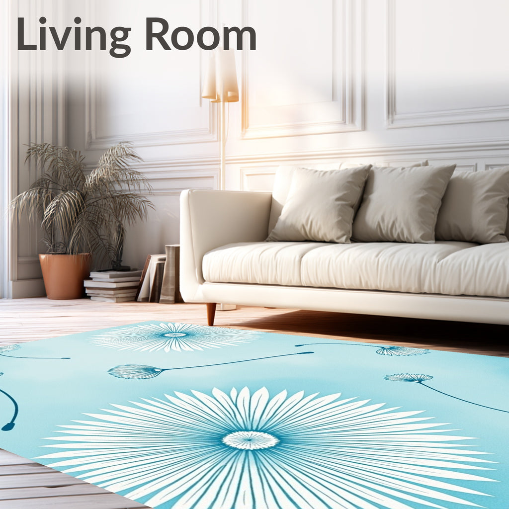 Celestial Dandelion Seed Floats Rug