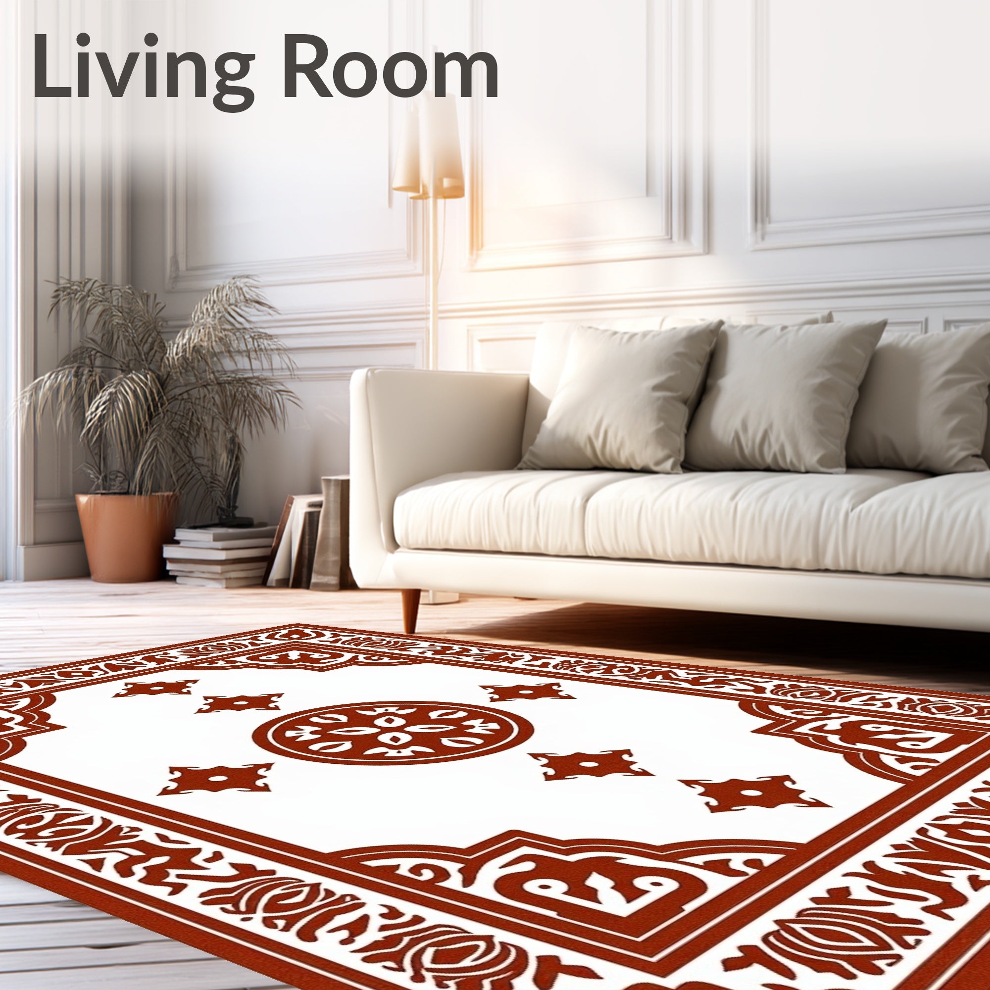 Maroon Traditional Medallion Floral Rug