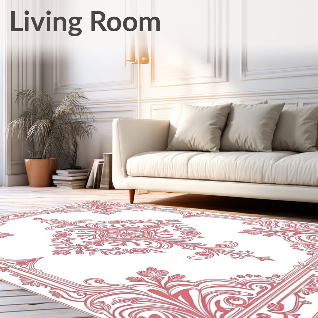 Ornate Floral Scrollwork Patterns Rug