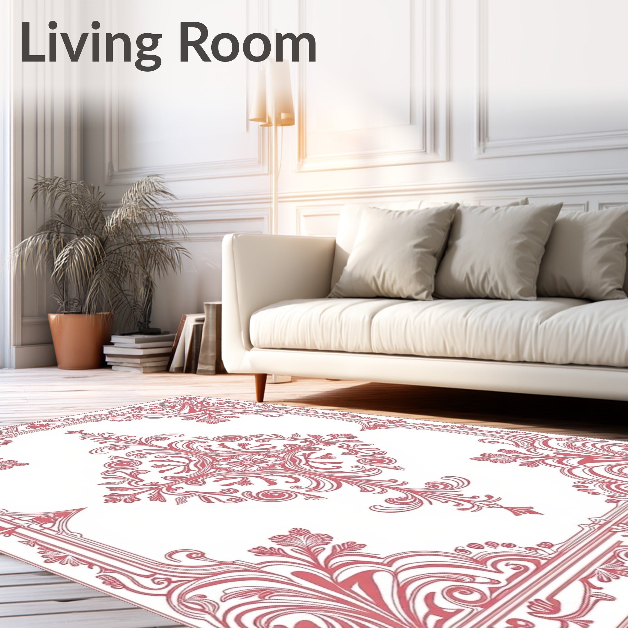 Ornate Floral Scrollwork Patterns Rug