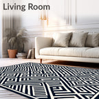 Bold Geometric Maze Pattern Rug