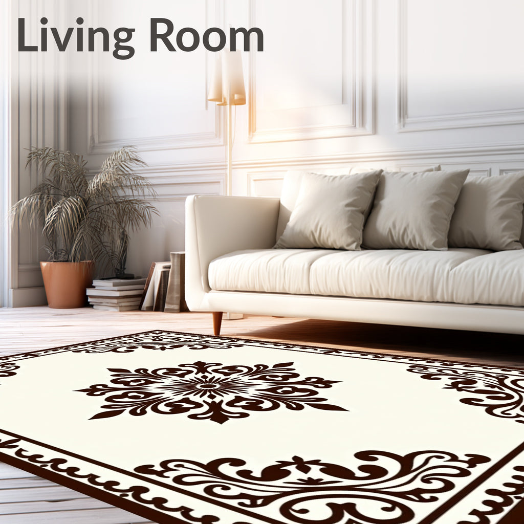 Classic Floral Medallion Border Design Rug