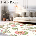 Vintage Floral Botanical Art Rug