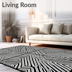 Monochrome Bold Diagonal Stripe Pattern Rug