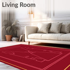 Geometric Diamond Abstract Red Design Rug
