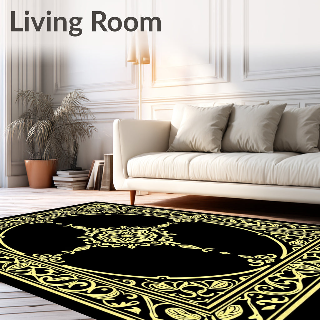 Ornate Floral Central Medallion Design Rug