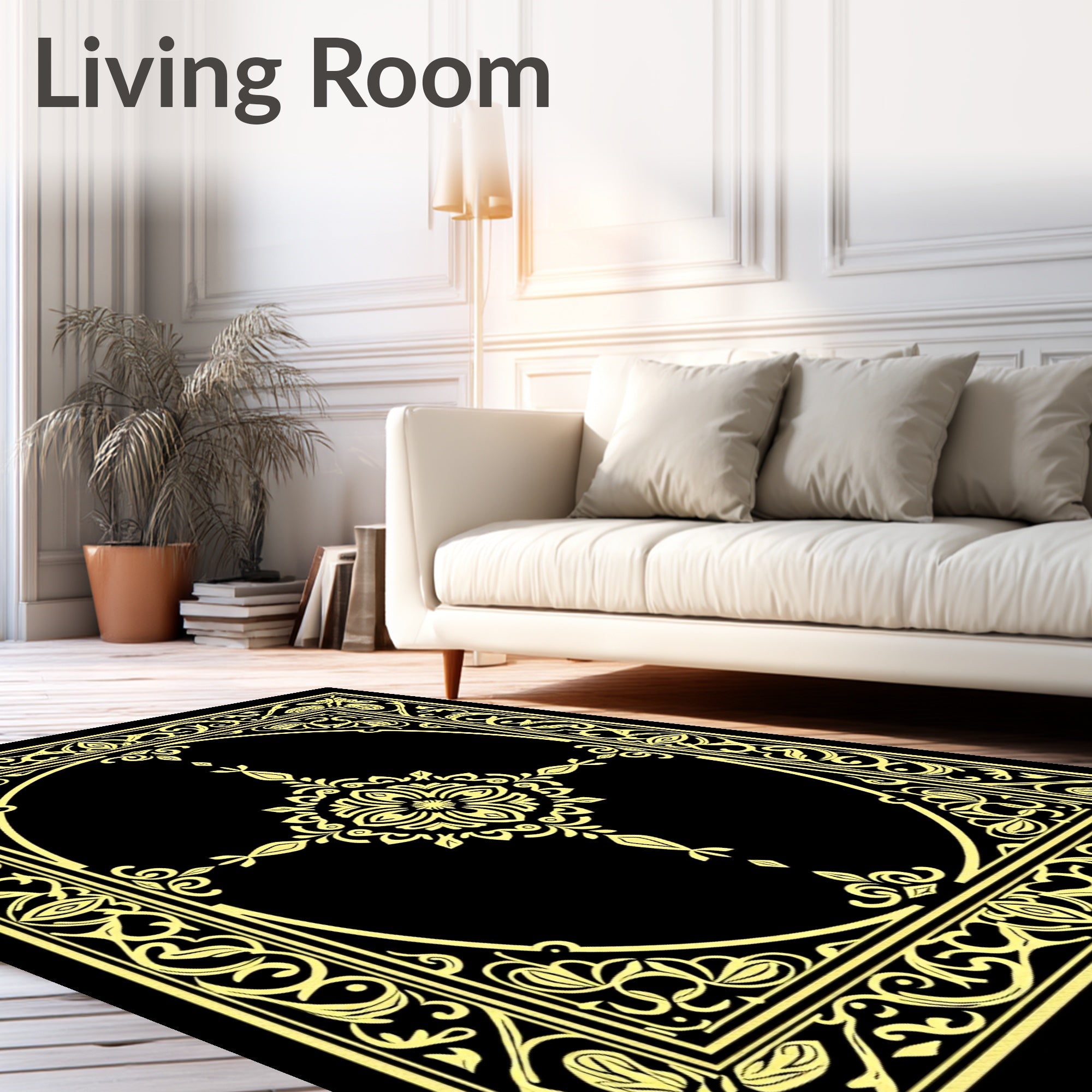 Ornate Floral Central Medallion Design Rug