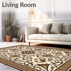 Intricate Floral Scroll Pattern Design Rug