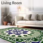 Intricate Floral medallion Border Rug