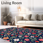 Floral Strawberry Vine Pattern Rug
