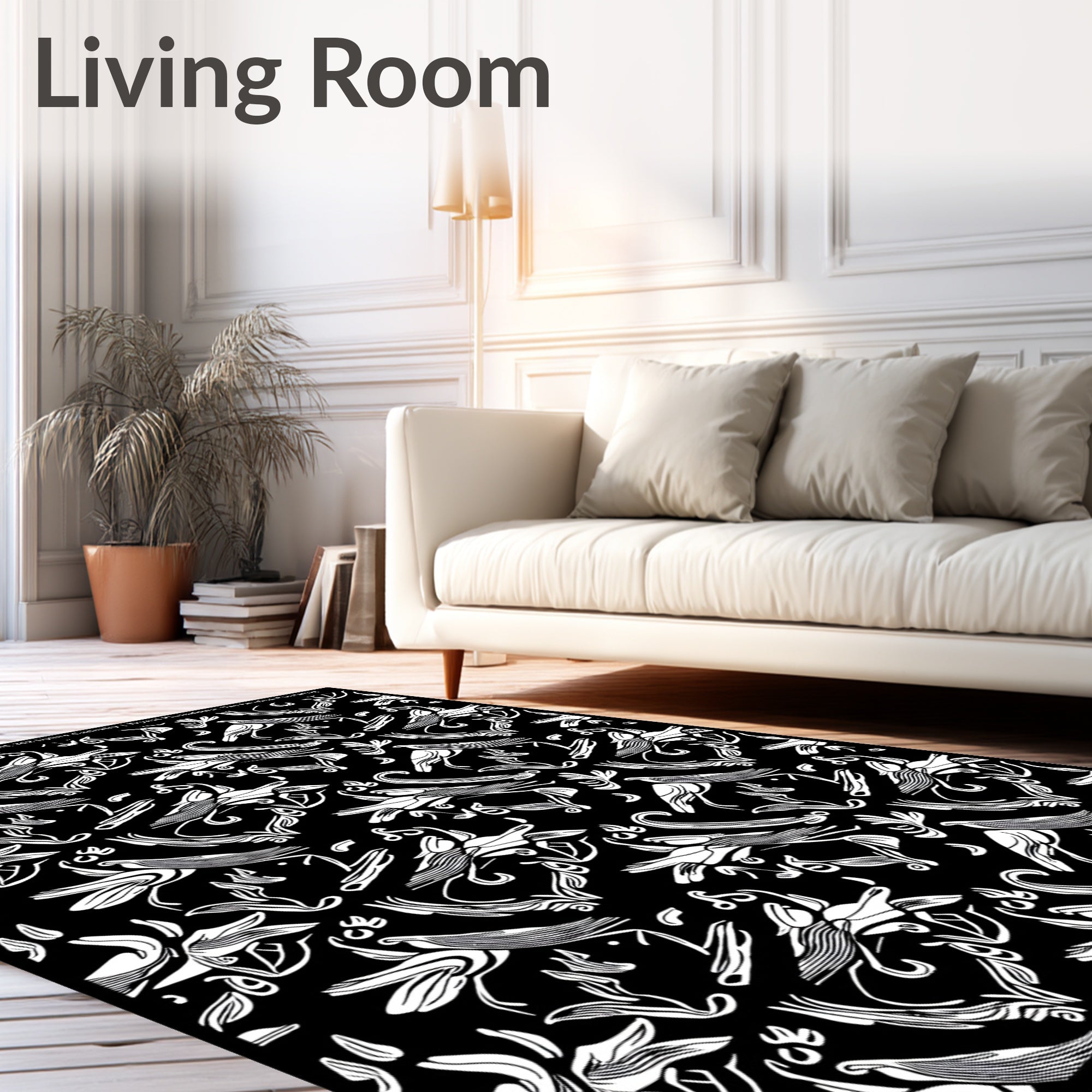 Birds and Floral Whimsical Pattern Rug