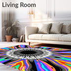 Radiant Psychedelic Sunburst Pattern Rug