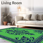 Bold Floral Damask With Border Rug