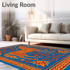 Stylized Zebra Swirl Pattern Rug