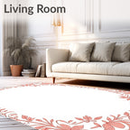 Coral Floral Vines Frame Design Rug