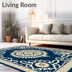 Intricate Floral Medallion Pattern Rug