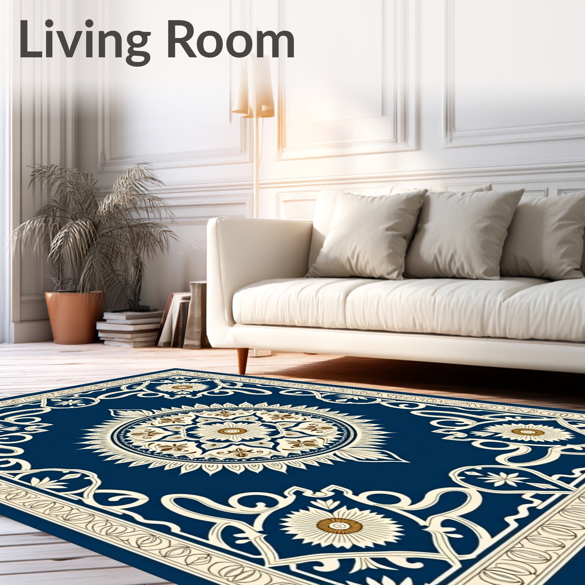 Intricate Floral Medallion Pattern Rug