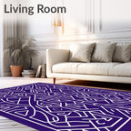 Abstract Intersecting White Lines Design Rug