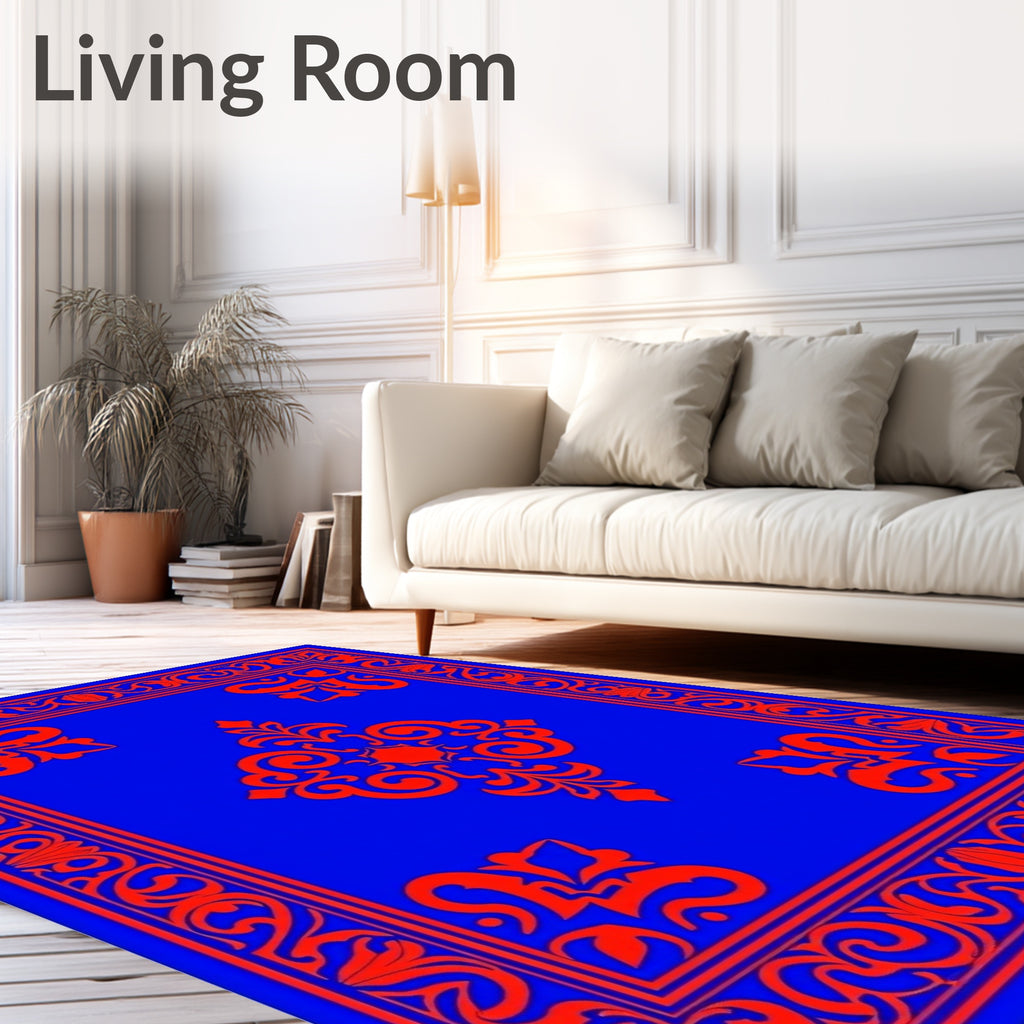 Ornate Paisley Scrollwork Royal Rug