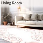 Soft Pink Swirl Pattern Design Rug