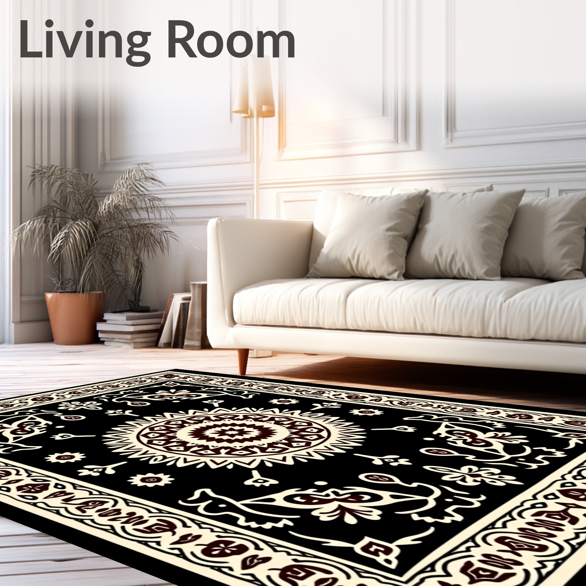 Ornate Floral Mandala Pattern Rug