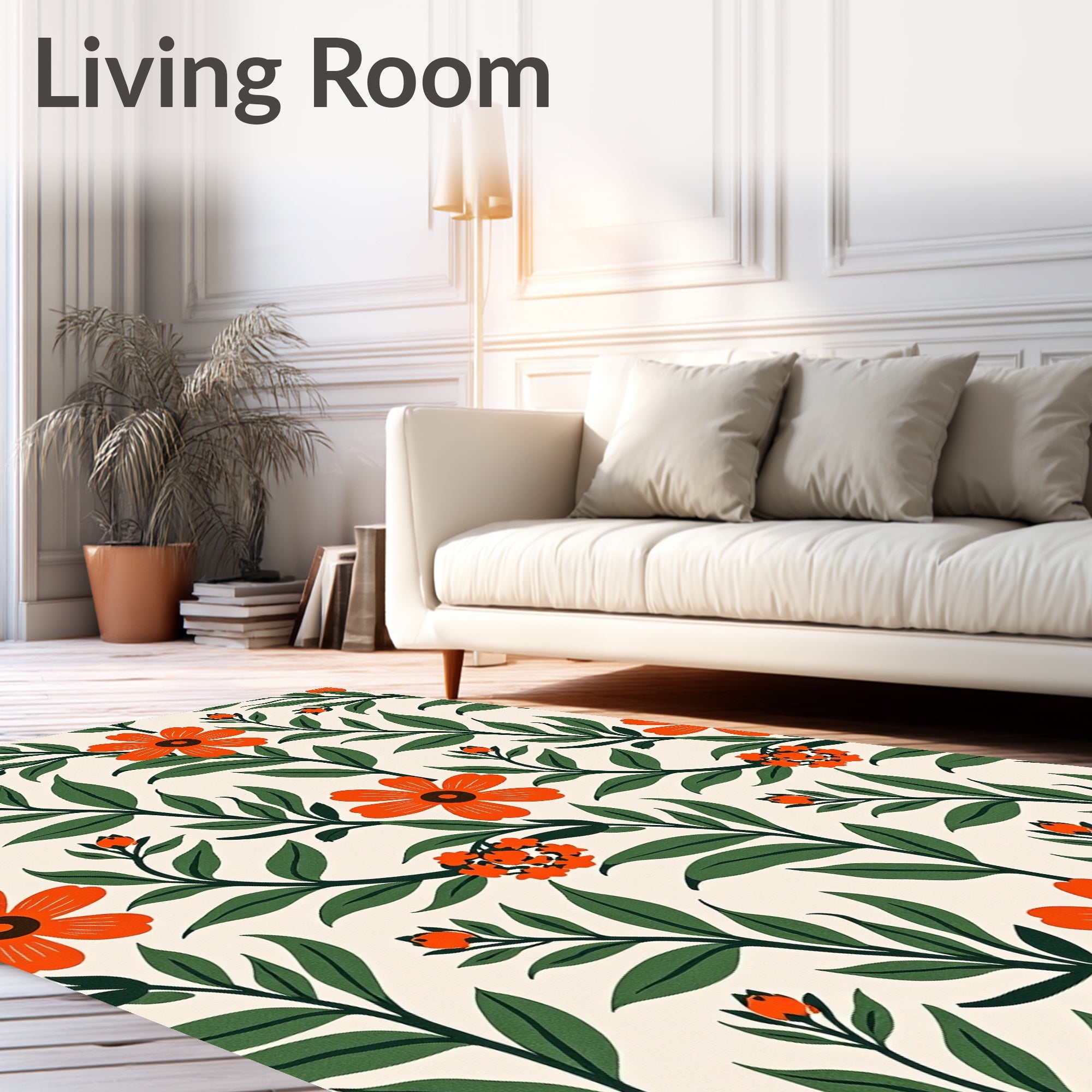 Vintage Orange Blossom Art Nouveau Rug