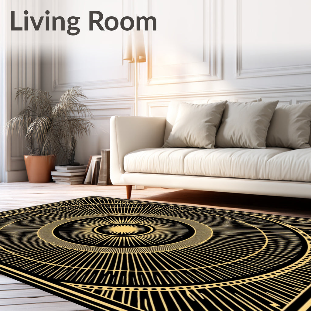 Radiant Sunburst Art Deco Design Rug