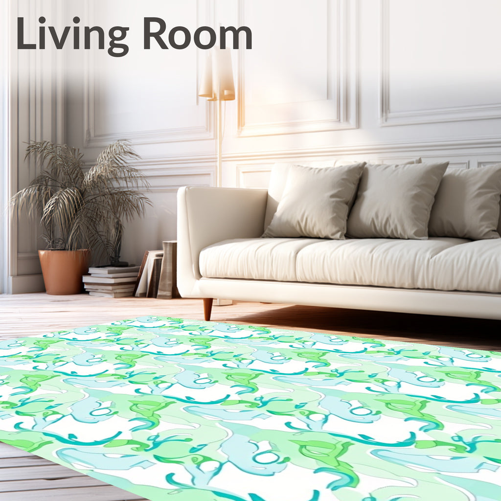 Abstract Organic Wave Pattern Rug