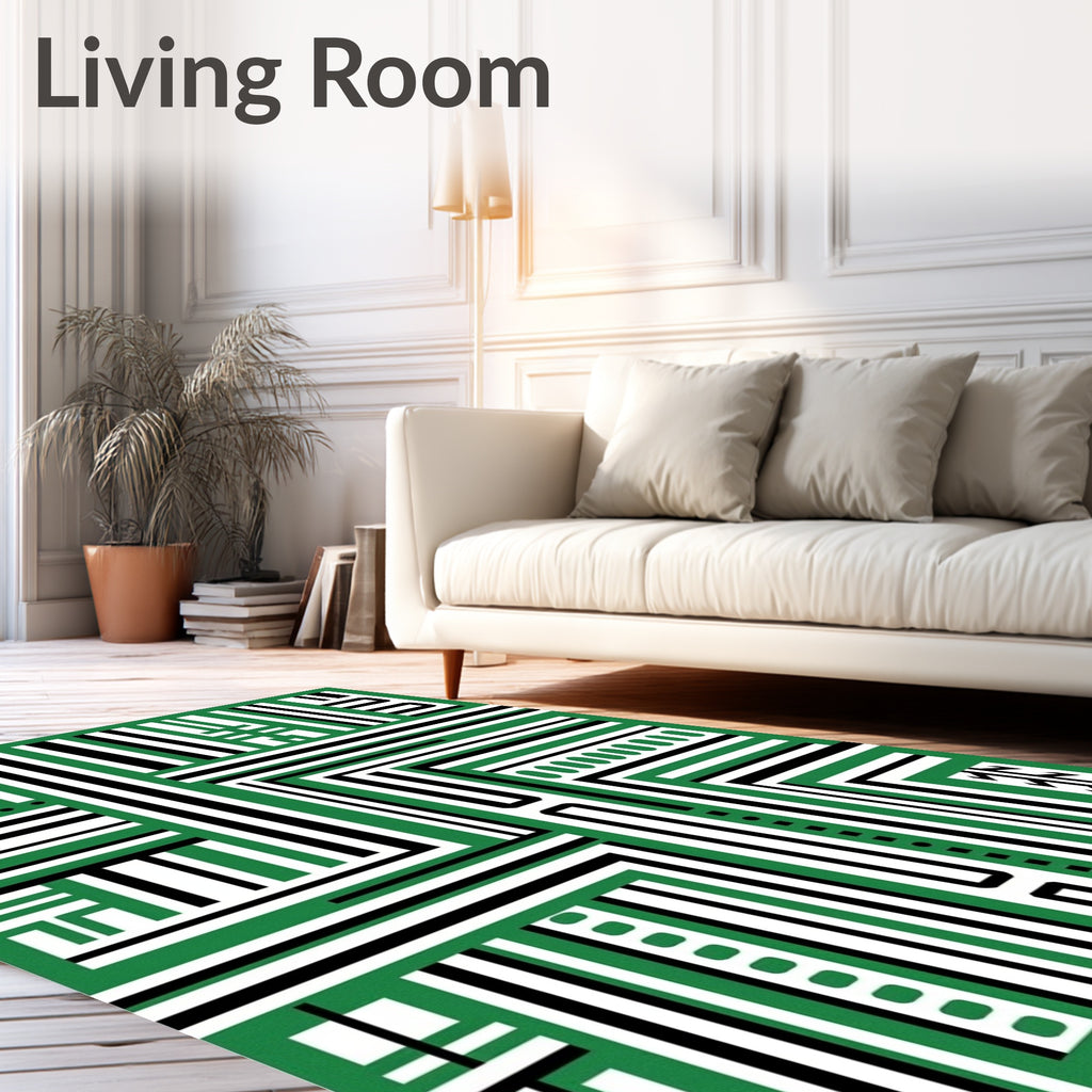 Striped Geometric Pattern Rug