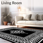 Ornate Mandala Floral Scroll Rug