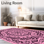 Ornate Swirls Intricate Floral Art Rug