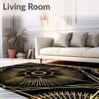 Art Deco Sunburst Geometric Pattern Rug