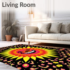 Happy Sun Floral Pattern Design Rug