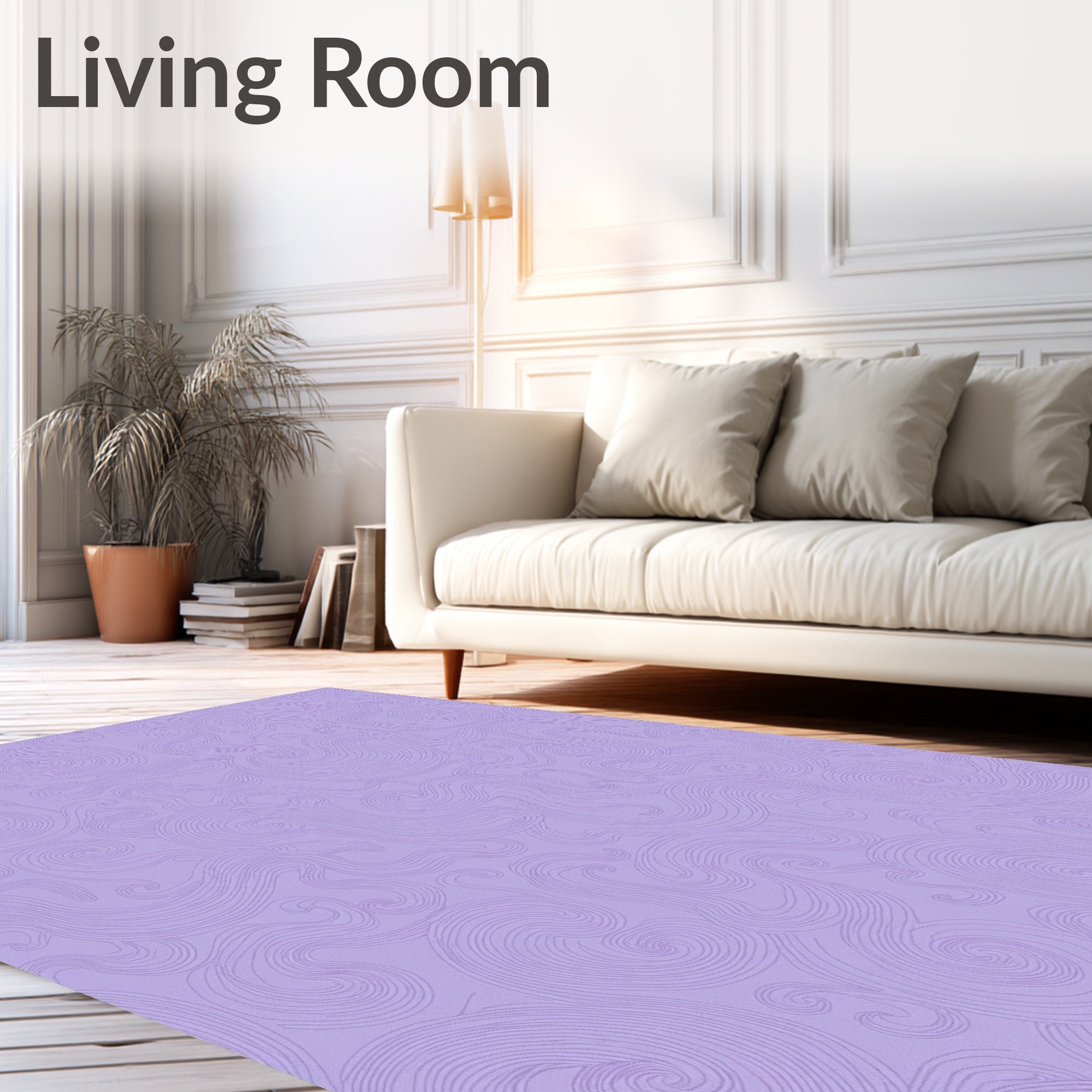 Lavender Swirl Pattern Design Rug