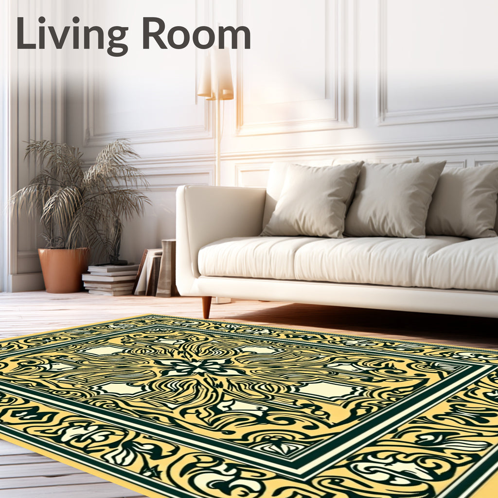 Elaborate Floral Medallion Pattern Rug