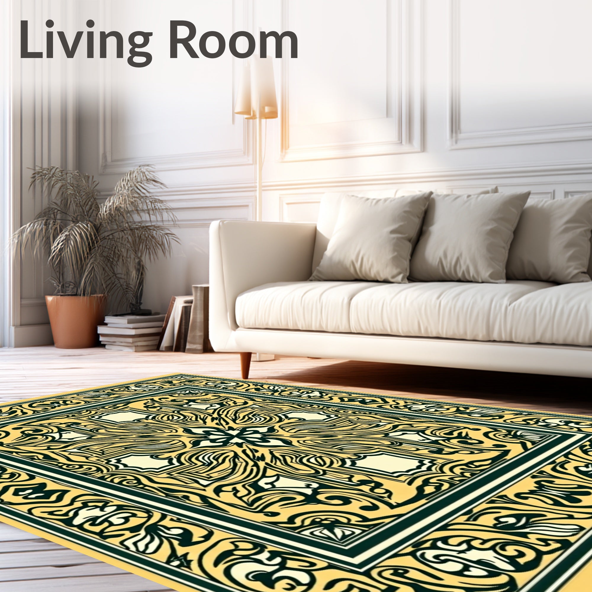 Elaborate Floral Medallion Pattern Rug