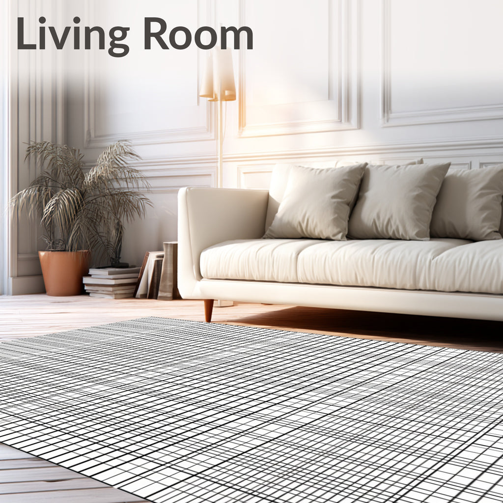 Grid lines abstract pattern Rug