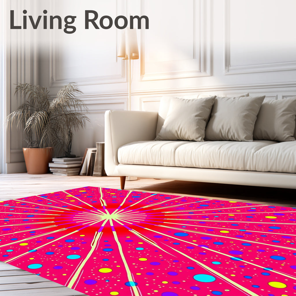 Radiant Polka Dot Sunburst Pattern Rug