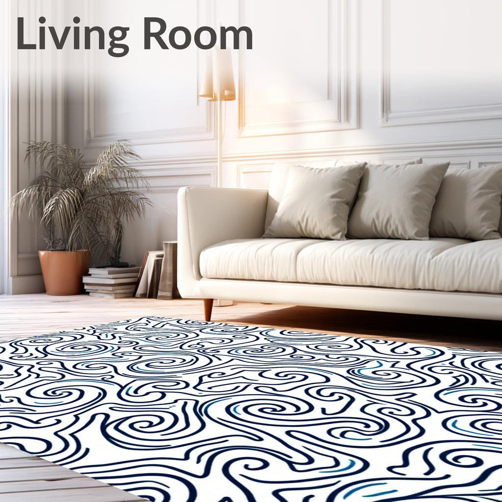 Abstract Swirl Lines Pattern Rug