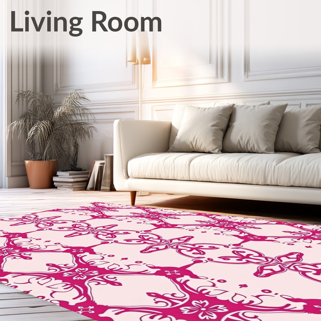 Ornate Scrollwork And Floral Pattern Rug