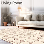 Textured Geometric Abstract Design Rug
