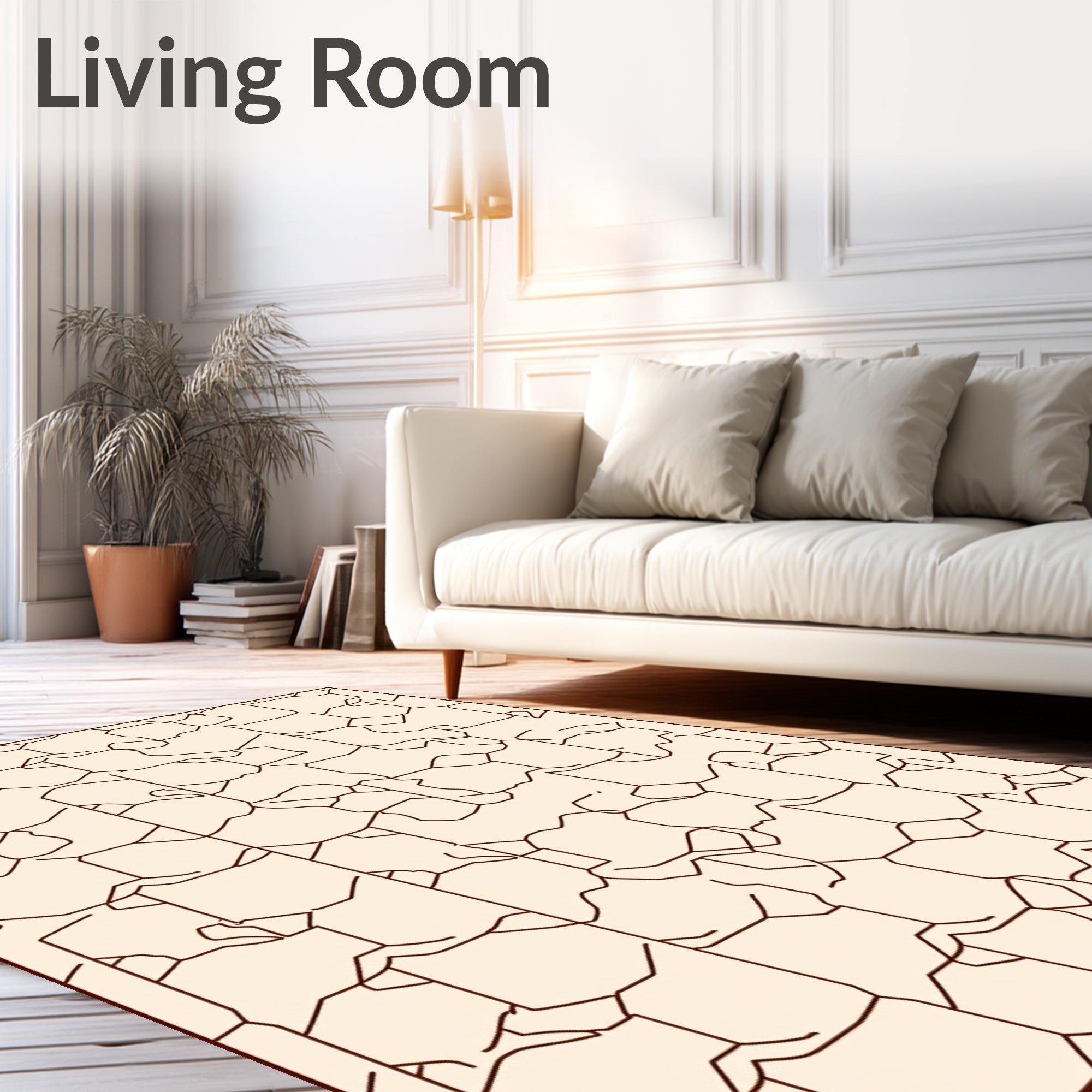 Textured Geometric Abstract Design Rug